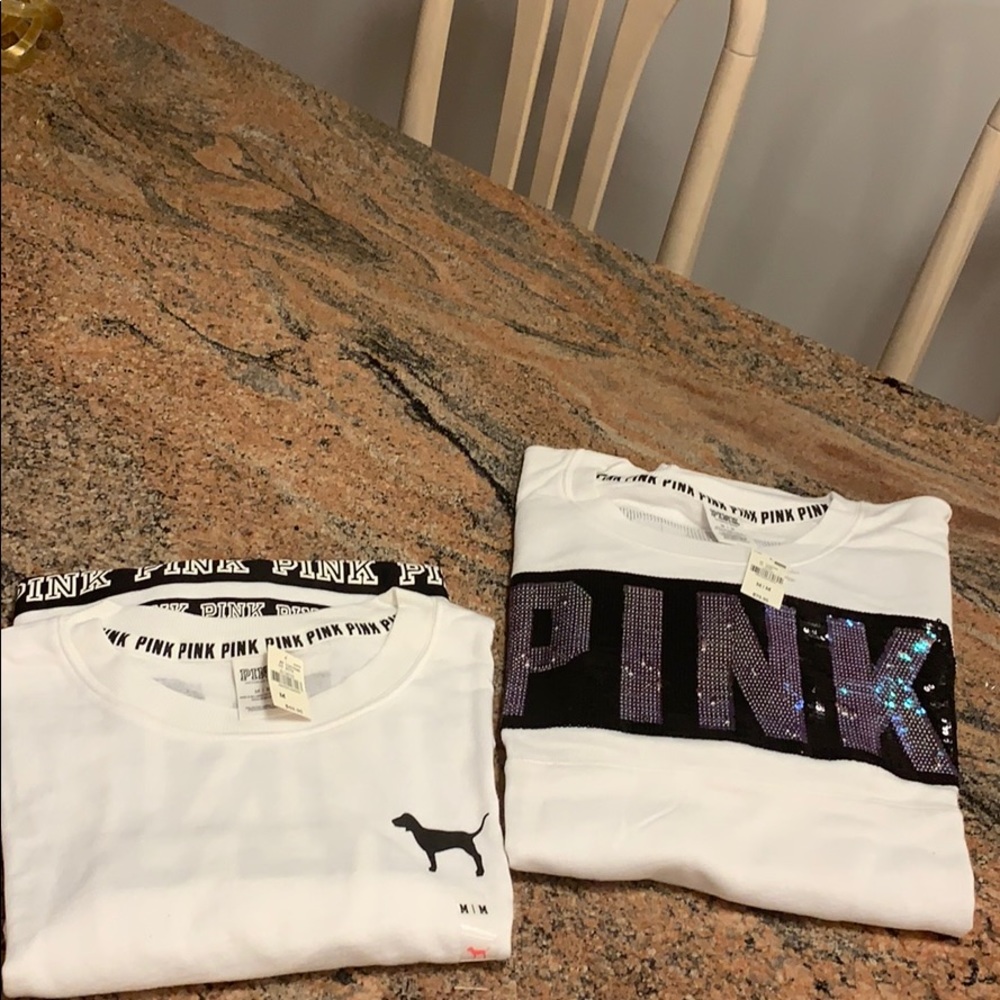 2 PINK SWEATSHIRTS Size M